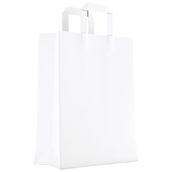 Vrećice ukrasne natron 26x35x12 cm ravna ručka pk50 Duga bijele