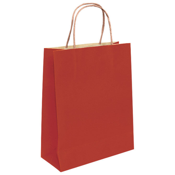 Vrećice ukrasne natron 32x41x12 cm pletena ručka pk50 Duga crvene