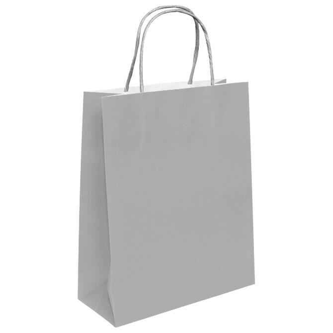 Vrećice ukrasne natron 18x22x8 cm pletena ručka pk50 Duga srebrne