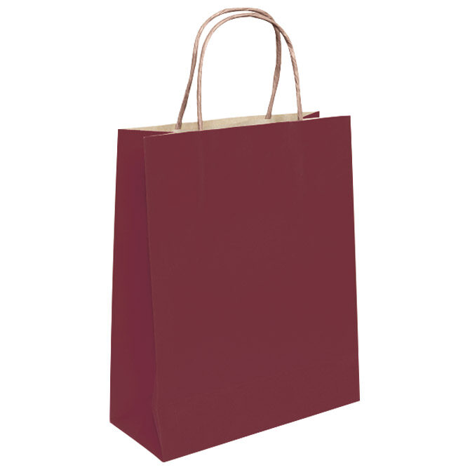 Vrećice ukrasne natron 26x35x12 cm pletena ručka pk50 Duga tamnocrvena