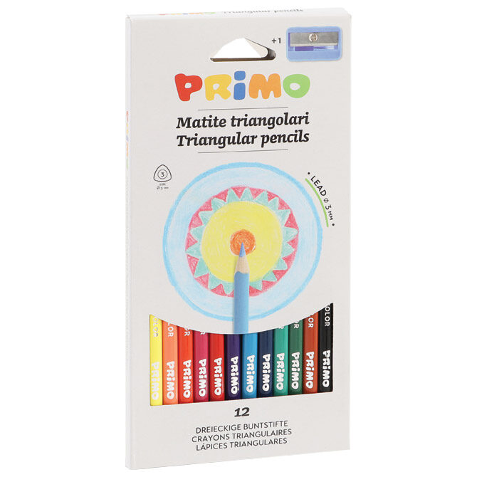 Boje drvene  12boja trokutaste Primo 515TRIS12 blister