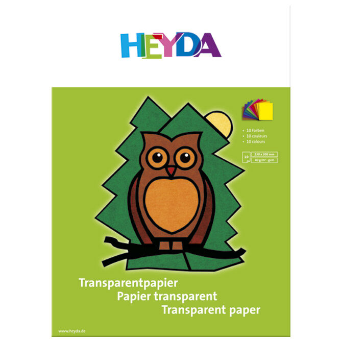 Papir ukrasni Vitraj u boji A4 40g pk10 Heyda 20-48021 sortirano