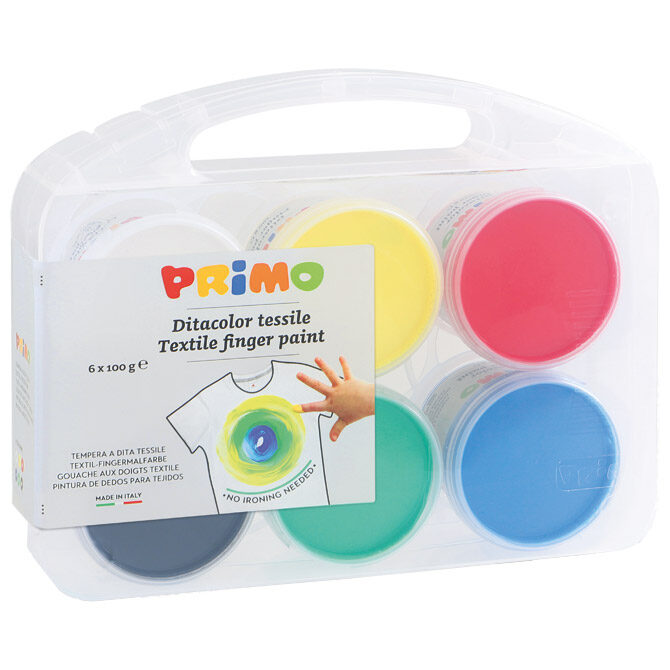 Boja tempera za ruke 100g u čaši 6boja za tekstil Primo 228TXD100SP