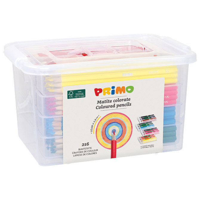 Boje drvene  216boja (18x12boja) u pp kutiji Primo 507MAT216
