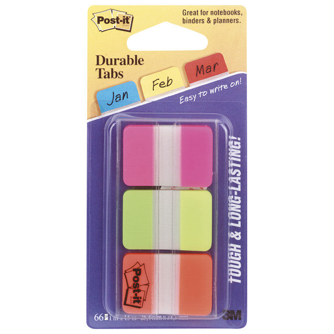 Zastavica 25,4x38 mm 3bojex22L super čvrste Post-it 3M.686-PGO blister
