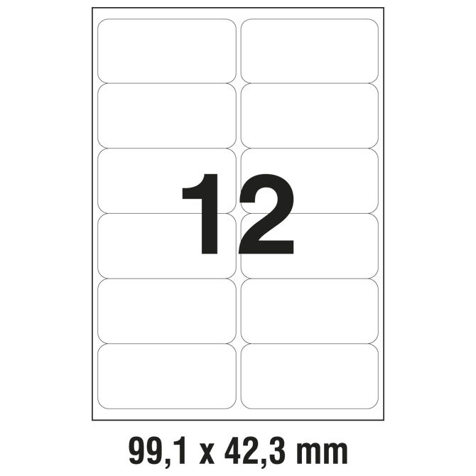 Etikete LK  99,1x42,3 mm polyester pk25L Zweckform 4772-25 prozirne