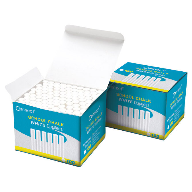 Kreda školska okrugla besprašna fi-10 mm pk100 Connect bijela