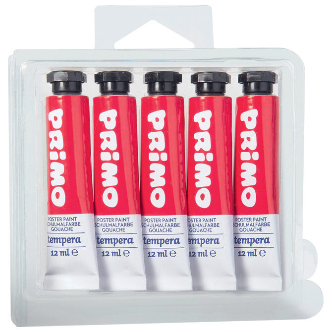 Boja tempera 12ml aluminijska tuba pk5 Primo 440TRA310 crvena karmin blister