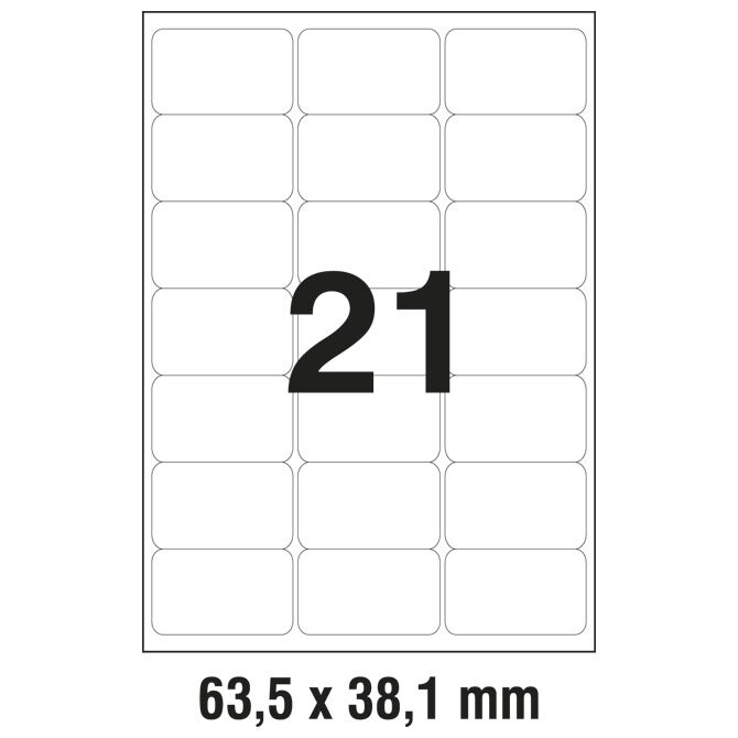 Etikete LK  63,5x38,1 mm polyester pk25L Zweckform L7560-25 prozirne