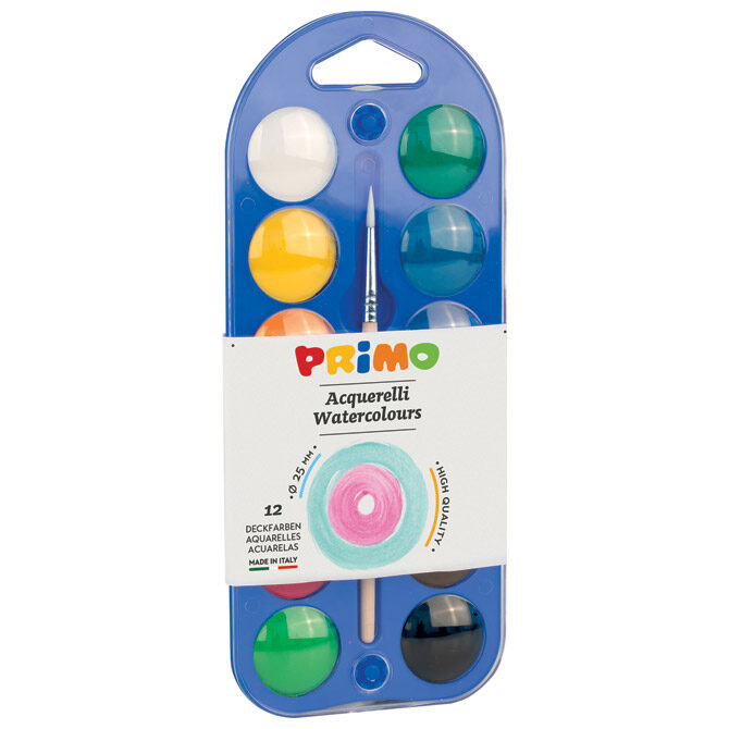 Boja vodena fi 25 mm 12boja+kist Primo 110A12B blister