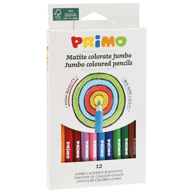 Boje drvene  12boja Jumbo Primo 510MAXI12E blister