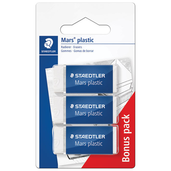 Gumica Mars plastic mini pk3 Staedtler 52653ABK3D - 2+1 GRATIS