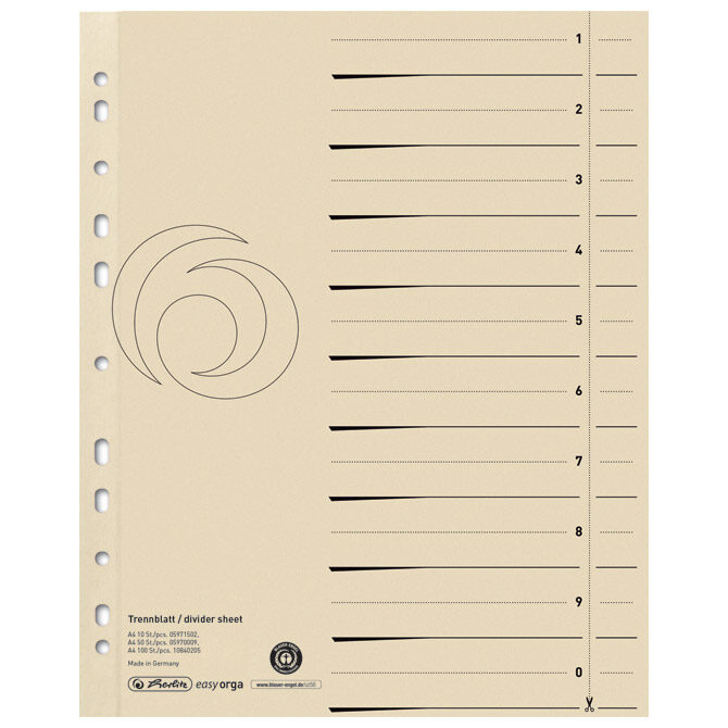 Pregrada kartonska A4 pk100 Herlitz 10840205 (300002742)