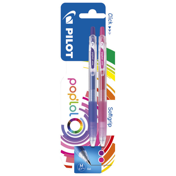 Roler gel 0,7 mm Pop`Lol pk2 Pilot ljubičasto/rozi blister!!