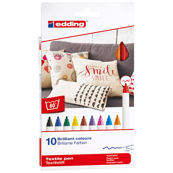 Marker za tekstil 1 mm 10boja pk10 Edding 4600 blister