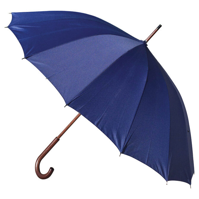 Kišobran automatik s drvenom ručkom 16panela H-1002 Stratus XXL plavi