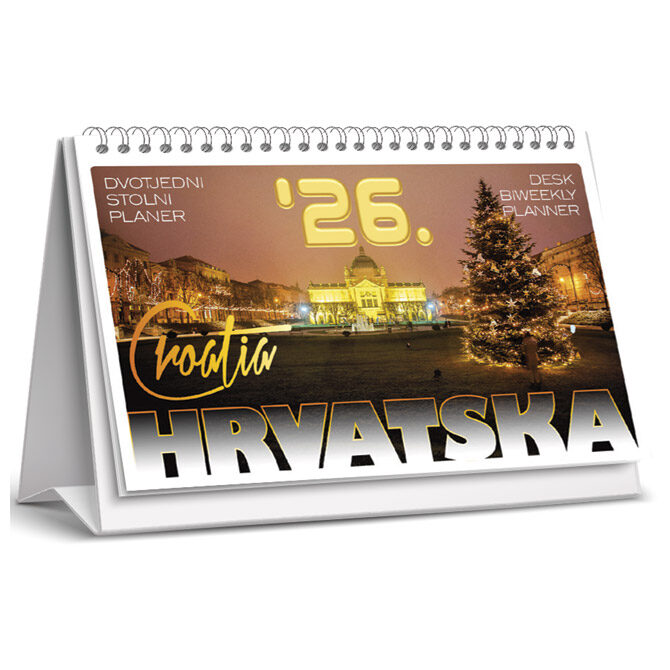 Kalendar stolni planer - dvotjednik "Croatia" 30 listiova, spirala