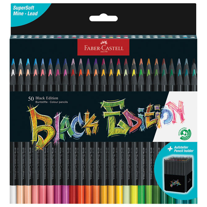 Boje drvene  50boja trokutaste Black Edition Faber-Castell 116450 blister
