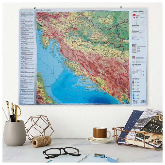 Karta zidna Hrvatske 64x49 cm mini Trsat