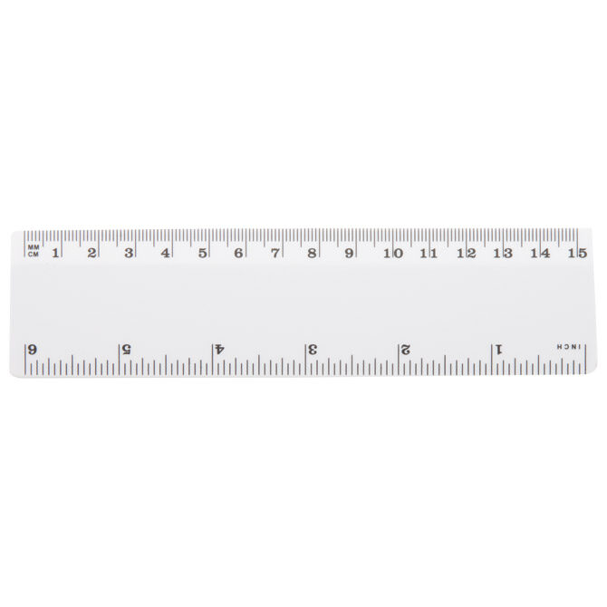 Ravnalo pvc 15 cm/6inch bijelo