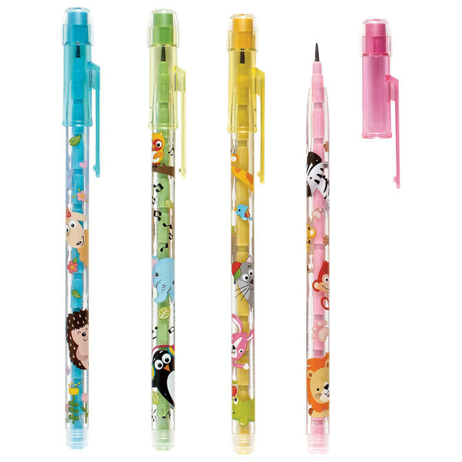 Olovka grafitna u nastavcima s gumicom Zoo Bensia 9048 sortirano