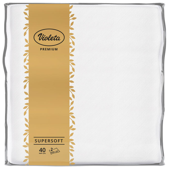 Salvete dvoslojne 38x38 cm pk40 Premium Violeta bijele