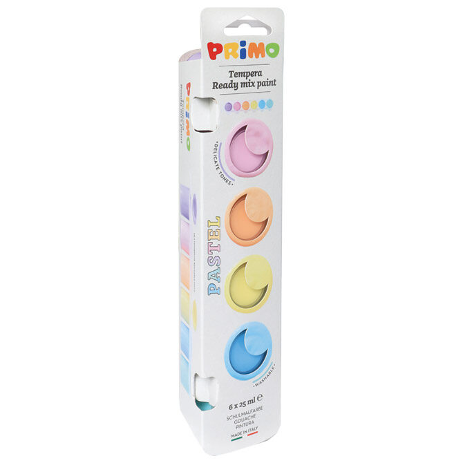 Boja tempera gvaš 25ml u čaši 6boja Primo 2534BRP6E pastel