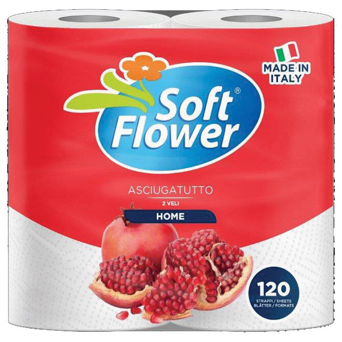 Ručnik papirnati jastučni 23 cm dvoslojni pk2 Soft Flower Cartindustria Veneta bijeli