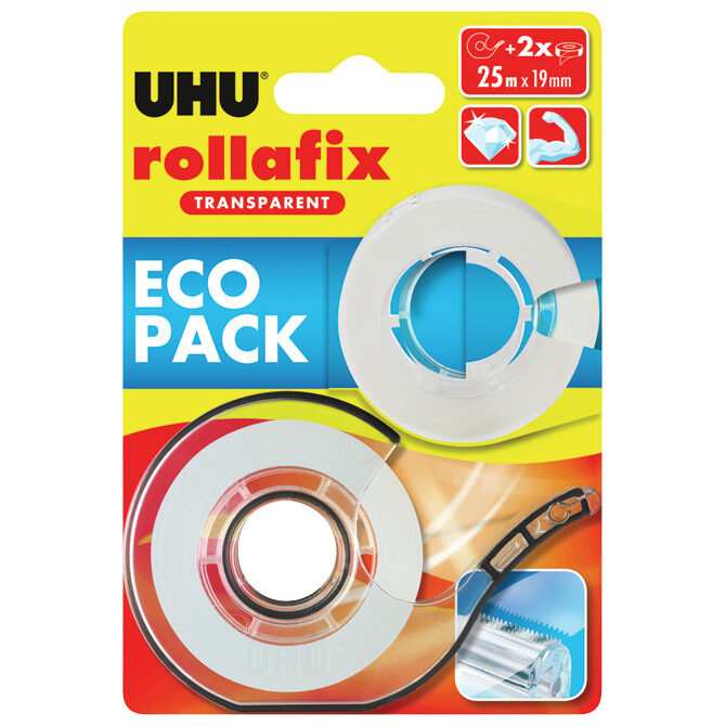 Traka ljepljiva 19 mm/25m+5m gratis Rollafix 36380 UHU prozirna