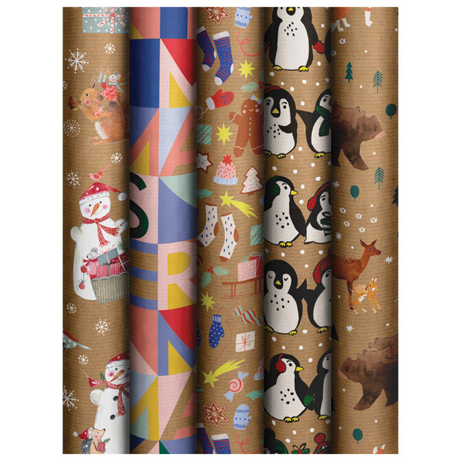 Papir ukrasni rola 70x500 cm Natur Xmas kids novogodišnji Stewo 1613 99