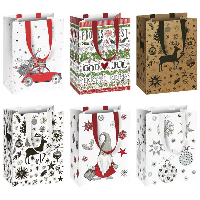 Vrećice ukrasne 10x14x8 cm novogodišnje Stewo 5384 70 sortirano