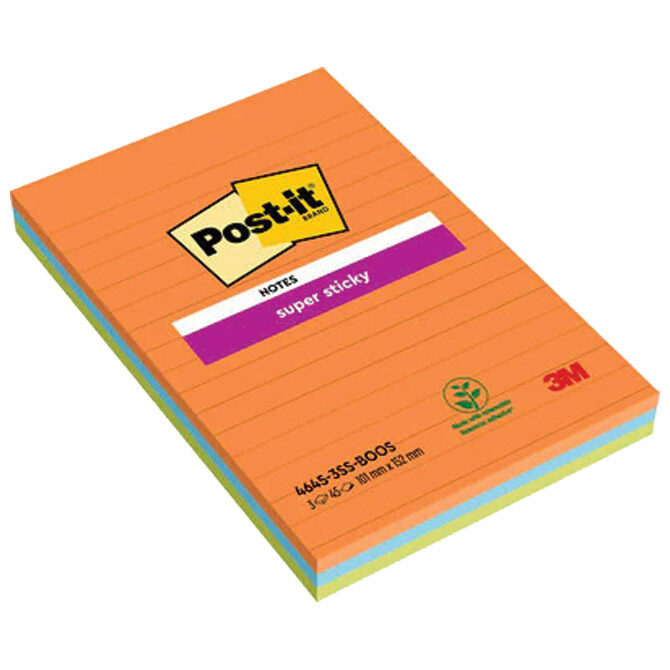 Blok samoljepljiv sa crtama 101x152 mm 45L Post-it Super Sticky 3M.4645 3SSAN