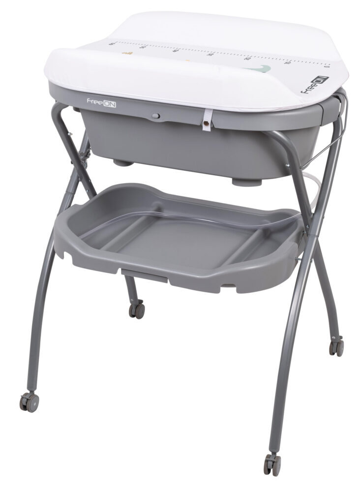 FREEON stalak s kadom Elephants i s podlogom za prematanje grey 48648