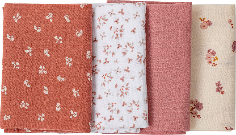 BUBABA BY FREEON tetra krpice muslin 4/1 red, white, pink 80180