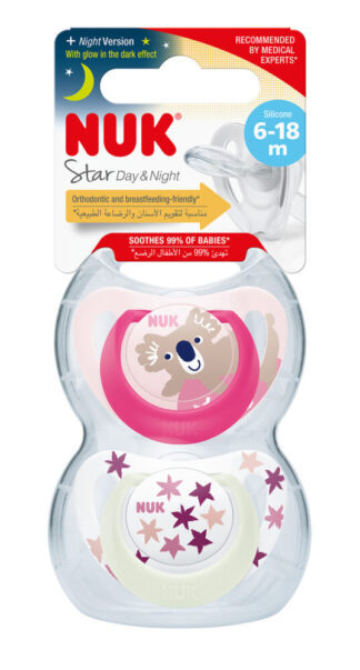 NUK duda varalica - silikon Star Day & Night 6-18 m, 2/1 10736727