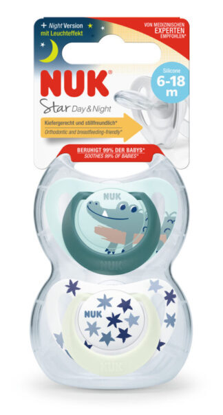 NUK duda varalica - silikon Star Day & Night 6-18 m, 2/1 10736727 - Slika 2