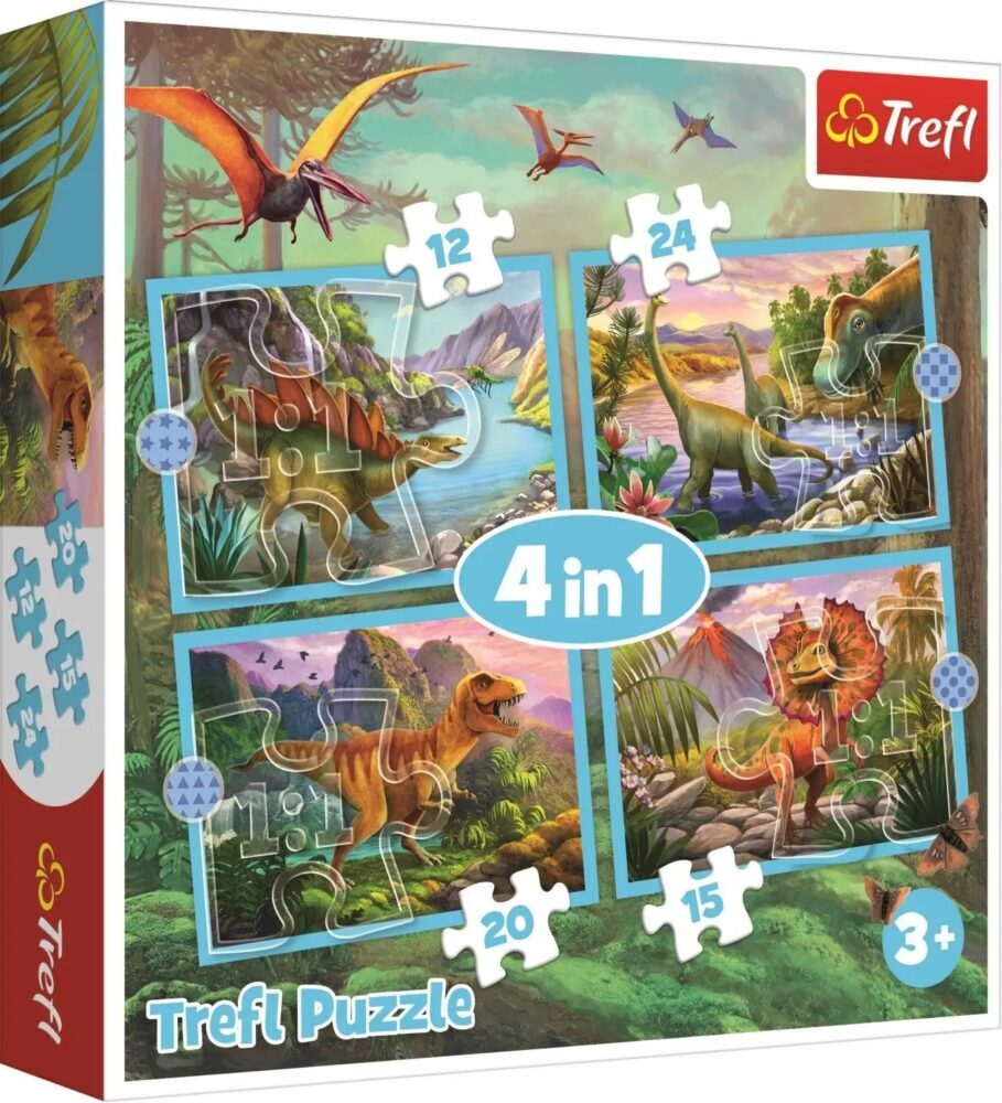 TREFL 4u1 puzzle dinosauri (12,15,20,24) 34609