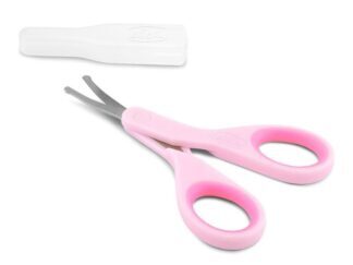 CHICCO škarice s poklopcem pink 0591210