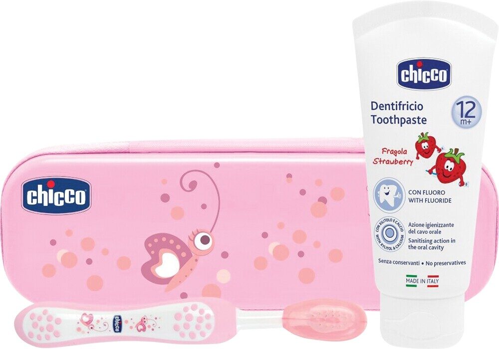 CHICCO zubna četkica set za oralnu njegu pink 6959100