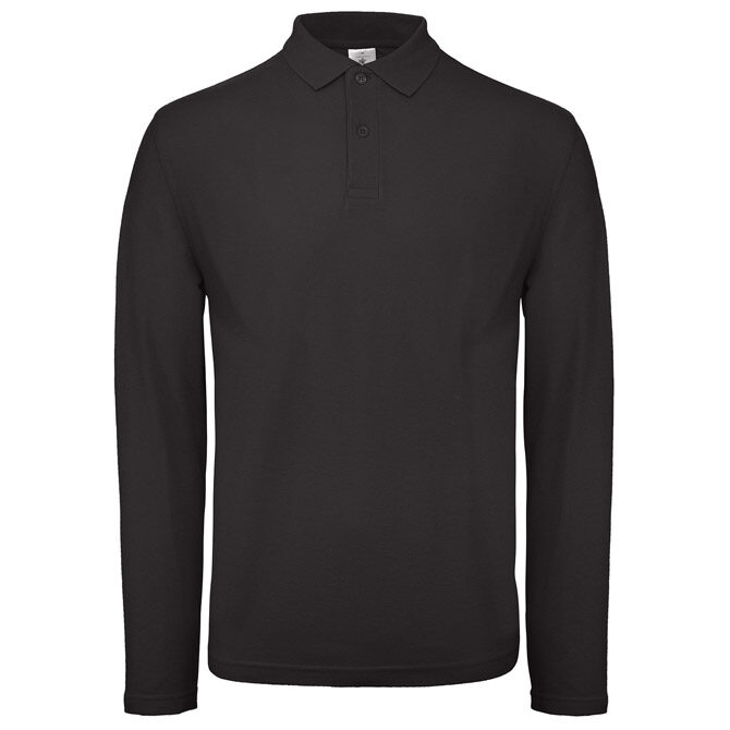 Majica dugi rukavi polo B&C ID.001 LSL 180g crna 3XL