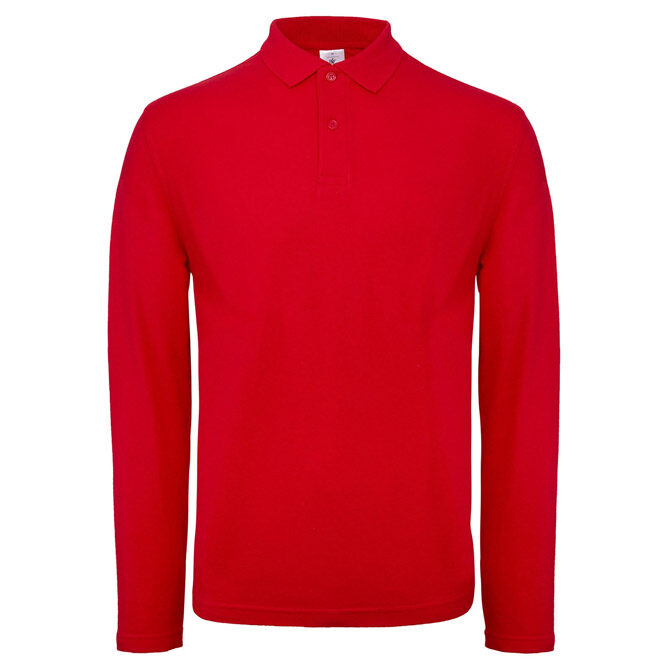 Majica dugi rukavi polo B&C ID.001 LSL 180g crvena 3XL