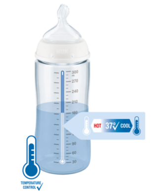 NUK plastična bočica s  pokazivačem temperature, 300 ml, silikon 10216293 - Slika 4